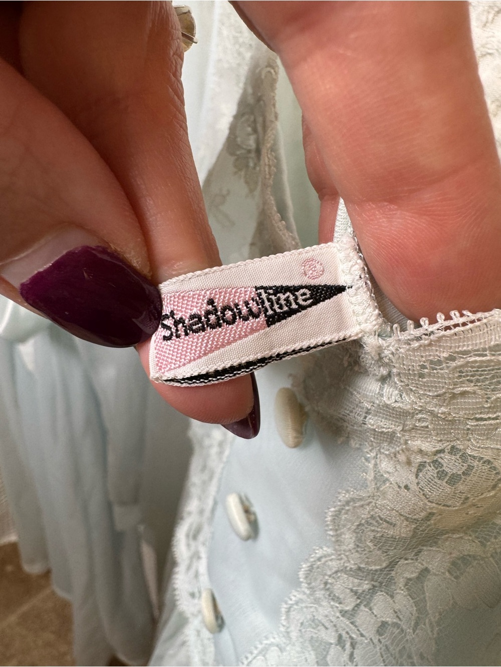 Vintage 1970s Shadowline Ice Blue Peignoir Bridal Nightgown Set, Size Small - Picture 5 of 7